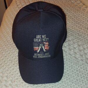 Navy Blue Hat "Are We Great Yet?"